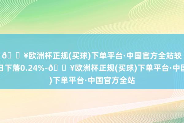 🔥欧洲杯正规(买球)下单平台·中国官方全站较前一往复日下落0.24%-🔥欧洲杯正规(买球)下单平台·中国官方全站