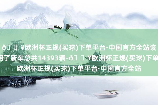 🔥欧洲杯正规(买球)下单平台·中国官方全站该品牌在该月奏效录用了新车总共14393辆-🔥欧洲杯正规(买球)下单平台·中国官方全站